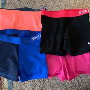 Nike Pro 3 inch shorts, solid color bundle